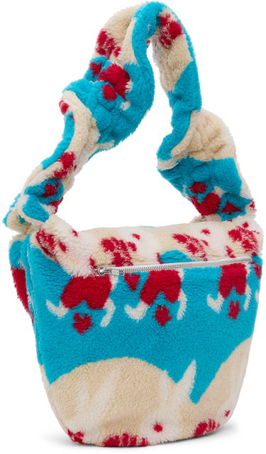 Torba za rame Chopova Lowena Exclusive Blue & Off-White Bunny Fleece Shoulder Bag Višebojno | 1177, 2
