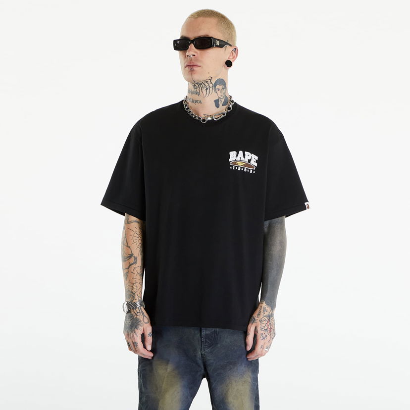 Majica kratkih rukava BAPE A BATHING APE Hand Draw Bape Relaxed Fit Tee Black Crna | 001TEK301325M BLK