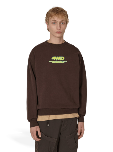 Dukserice 4 WORTH DOING Experimental Studio Crewneck Sweatshirt Smeđa | 4WDF22C1 CHOCOLATE