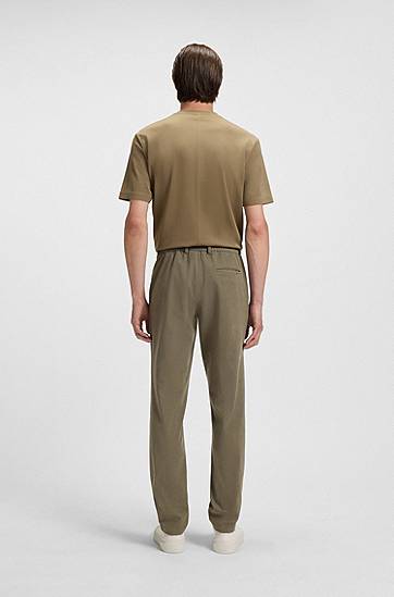 Hlače BOSS Slim-fit trousers in stretch corduroy Zelena | 50551683, 1