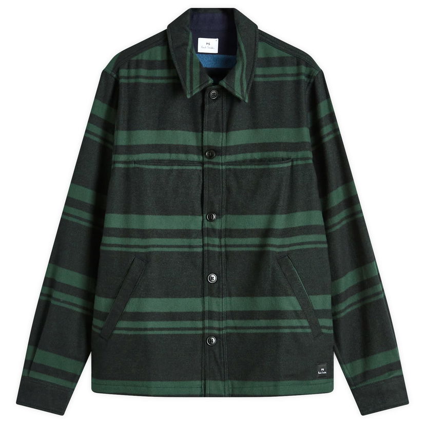 Košulja Paul Smith Paul Smith Men's Long Sleeve Flannel Overshirt, Size Medium Zelena | M2R-118Z-N22201-38