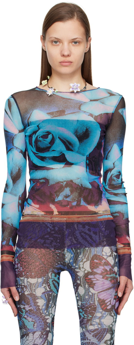 Majica kratkih rukava Jean Paul Gaultier Roses Print Long Sleeve T-Shirt Višebojno | 24/25-U-TO132-T547-275020