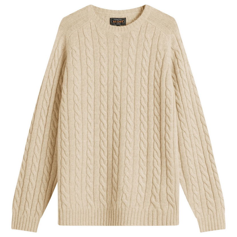 Džemper BEAMS Beams Plus Cable Knit Crew Neck Jumper Bež | 3815-0198-048-20