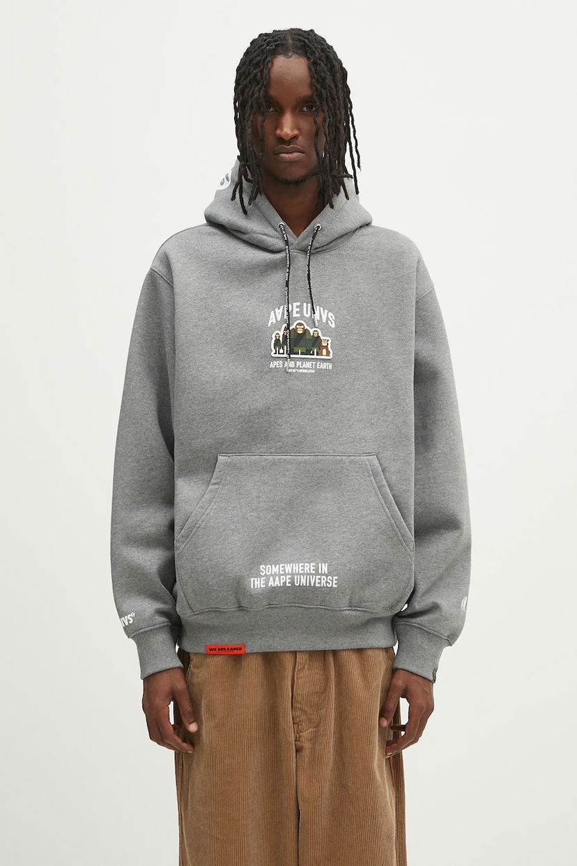 Dukserice AAPE by A Bathing Ape AAPE By A Bathing Ape Aaper Hoodie Siva | AAPSWMB378XAN