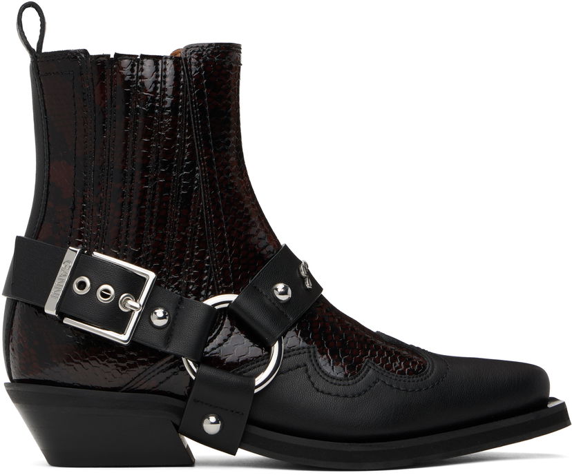Dodaci GANNI GANNI Low Cut Western Chelsea Boots Crna | S2855