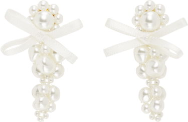 Naušnice Simone Rocha Simone Rocha Petite Bow Cluster Earrings Bijela | ERG545 0904, 0