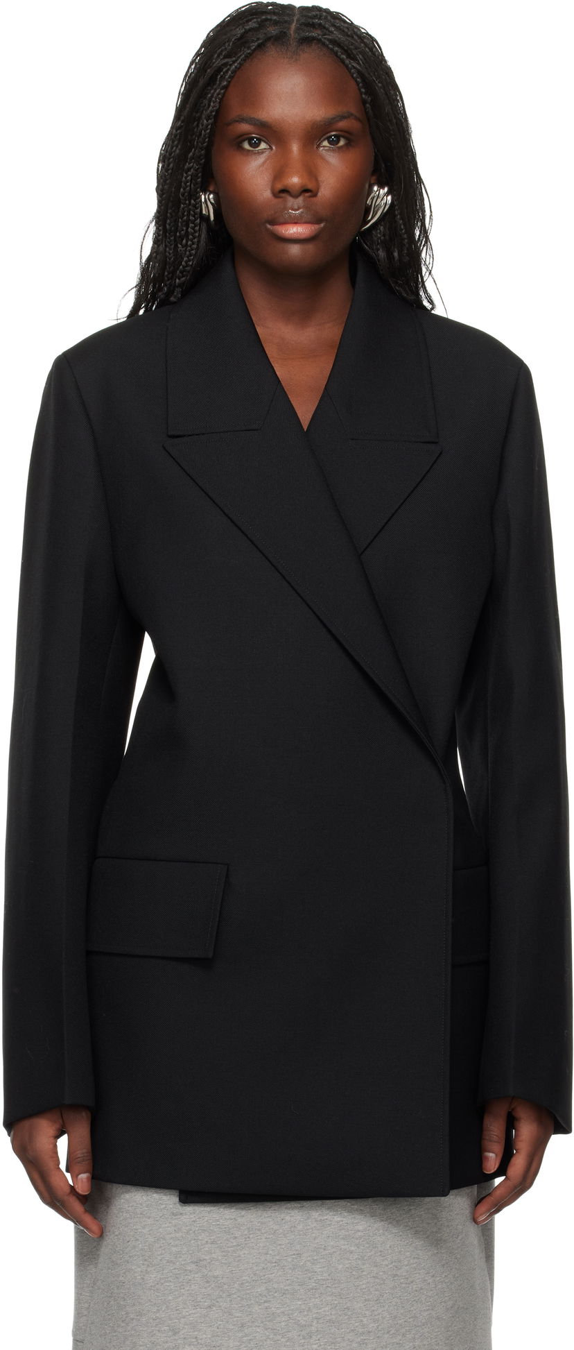 Jakna Jil Sander Double Breasted Wool Blazer Crna | J02BN0184_J40001