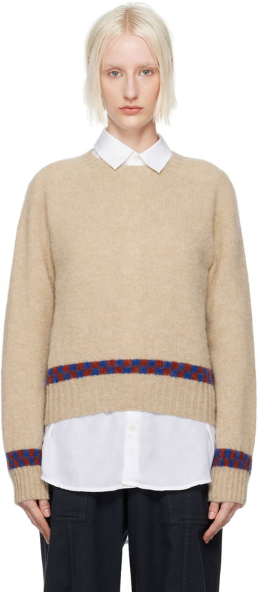 Džemper YMC Jets Check Knit Sweater Bež | Q8XAV, 0