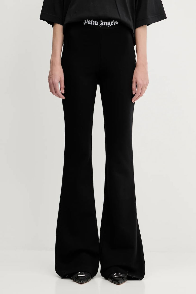 Tajice Palm Angels Palm Angels Classic Logo Tape Flare Pants Crna | PWCH017C99FLE0011010