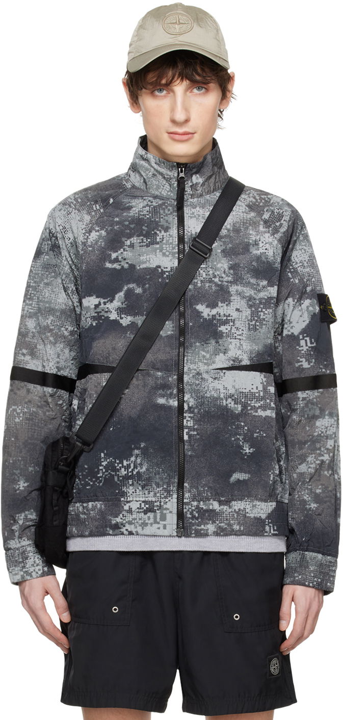Jakna Stone Island Dissolving Grid Camo Jacket Siva | 8015661E1