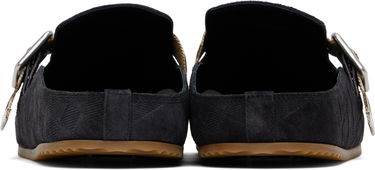 Odjeća Burberry Burberry Check Suede Urchin Clogs Crna | 8113394, 1
