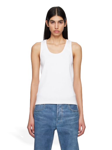Majica bez rukava Bottega Veneta Scoop Tank Top Bijela | 715043 V2I50