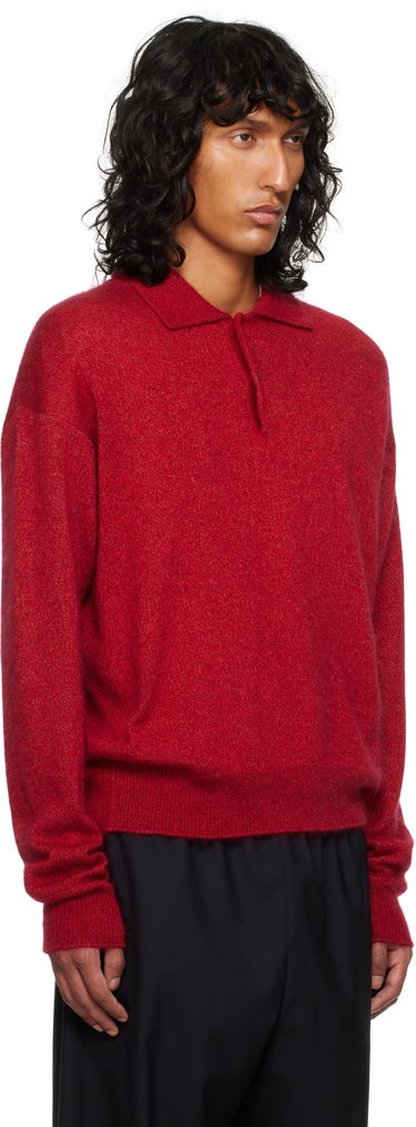 Džemper The Row Gere Knit Polo Sweater Crvena | 625-Y872, 1