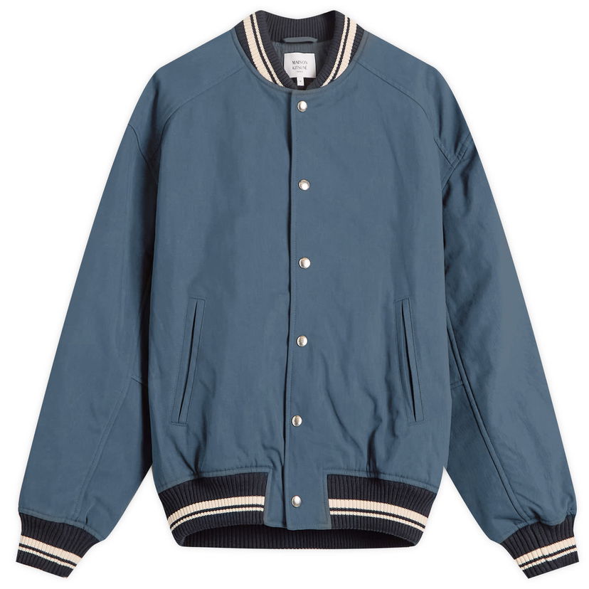 Bomber jakna MAISON KITSUNÉ Maison Kitsuné Teddy Jacket Plava | OM02116WQ4048-P492