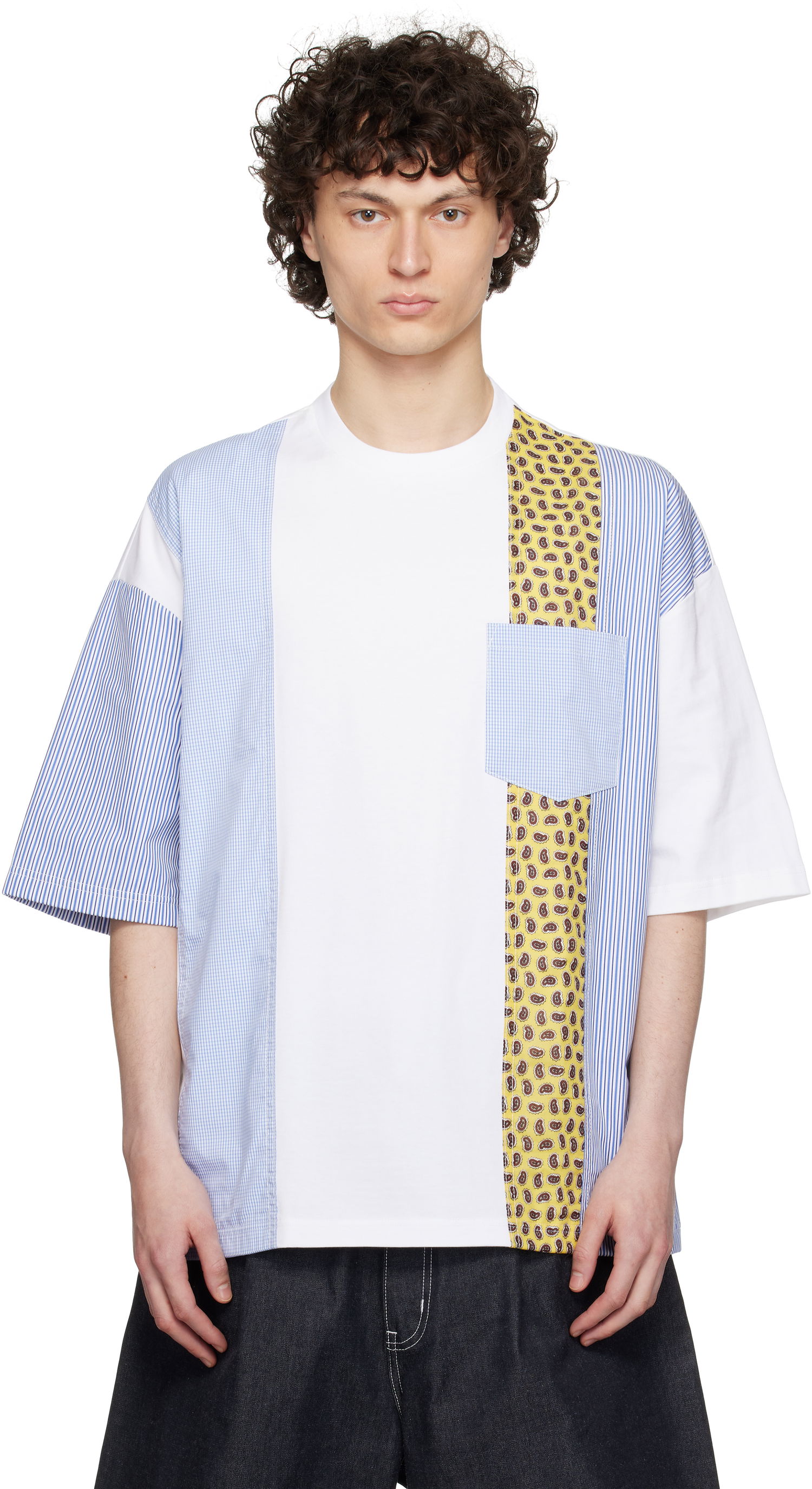 Majica kratkih rukava Comme des Garçons Comme des Garçons Homme Multi-Fabric T-Shirt Bijela | HO-T010-051, 0