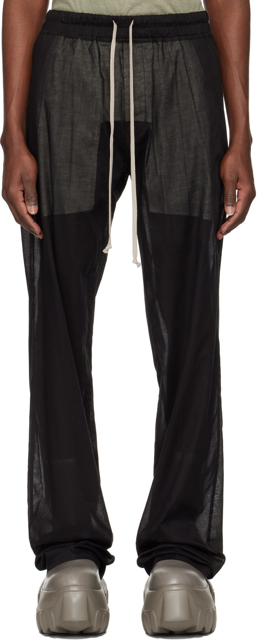 Hlače Rick Owens Rick Owens Hollywood Dietrich Drawstring Trousers Crna | RU01E5378 CV