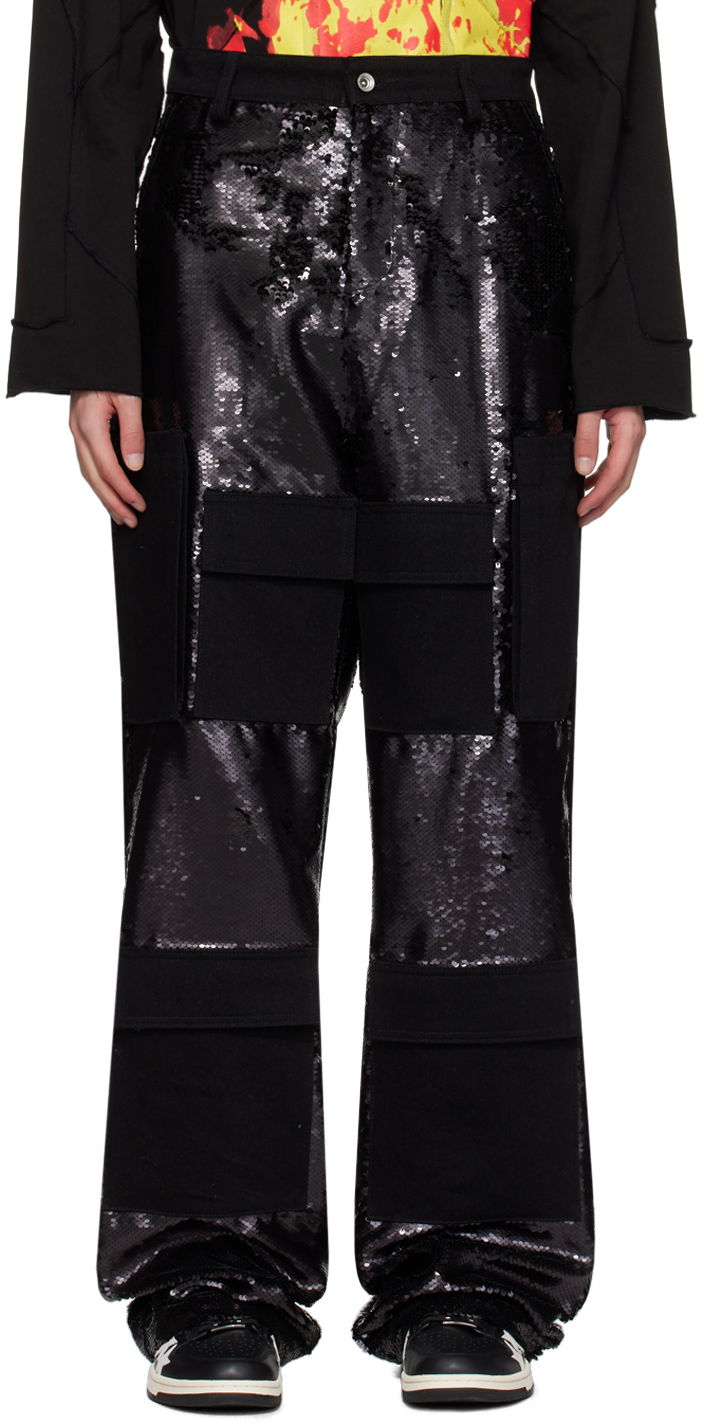 Cargo hlače Who Decides War Sequin Pocket Cargo Pants Crna | 1120940002SS24
