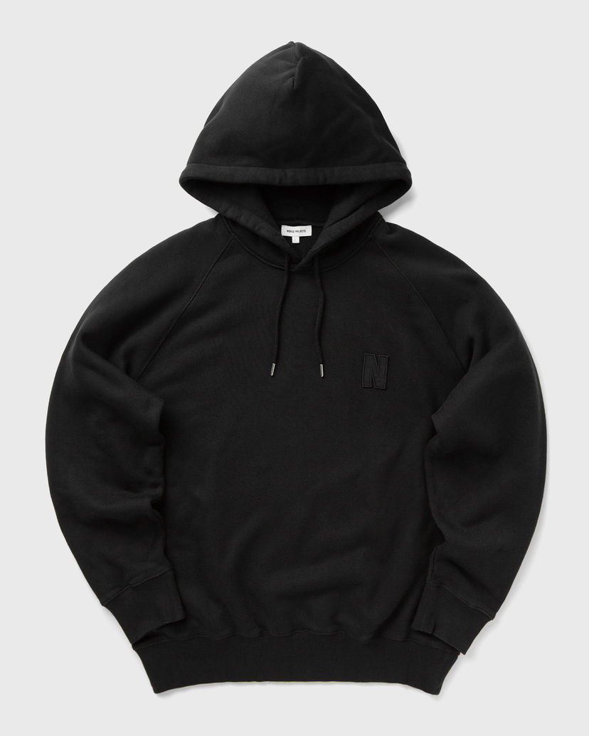 Dukserice NORSE PROJECTS Marten Relaxed Organic Raglan N Patch Hoodie Crna | N20-1368-9999