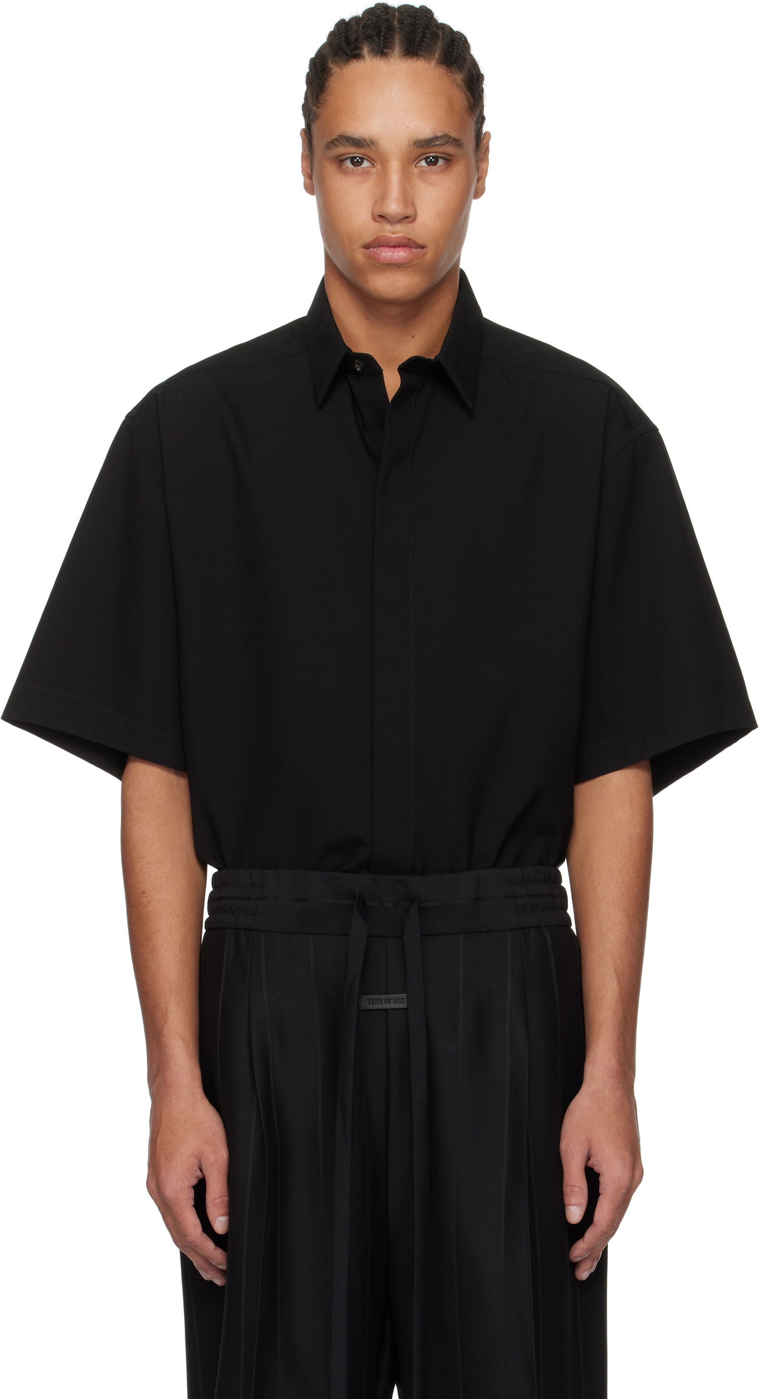 Košulja Fear of God Fear of God Oxford Short Sleeve Shirt Crna | FGE250-518OXF, 0