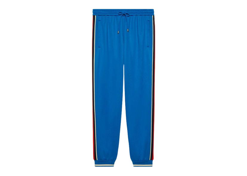 Hlače Gucci Technical Jersey Trackpants Blue Plava | 698426 XJEES 4658