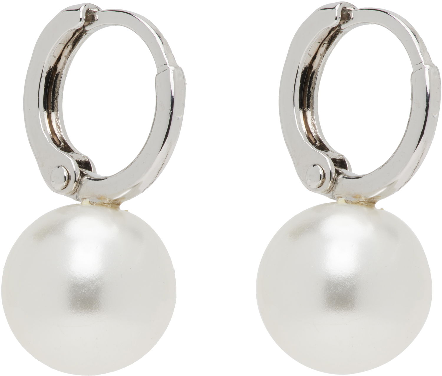 Naušnice Simone Rocha Simone Rocha Small Pearl Hoop Earrings Bijela | ERG84 0904, 1