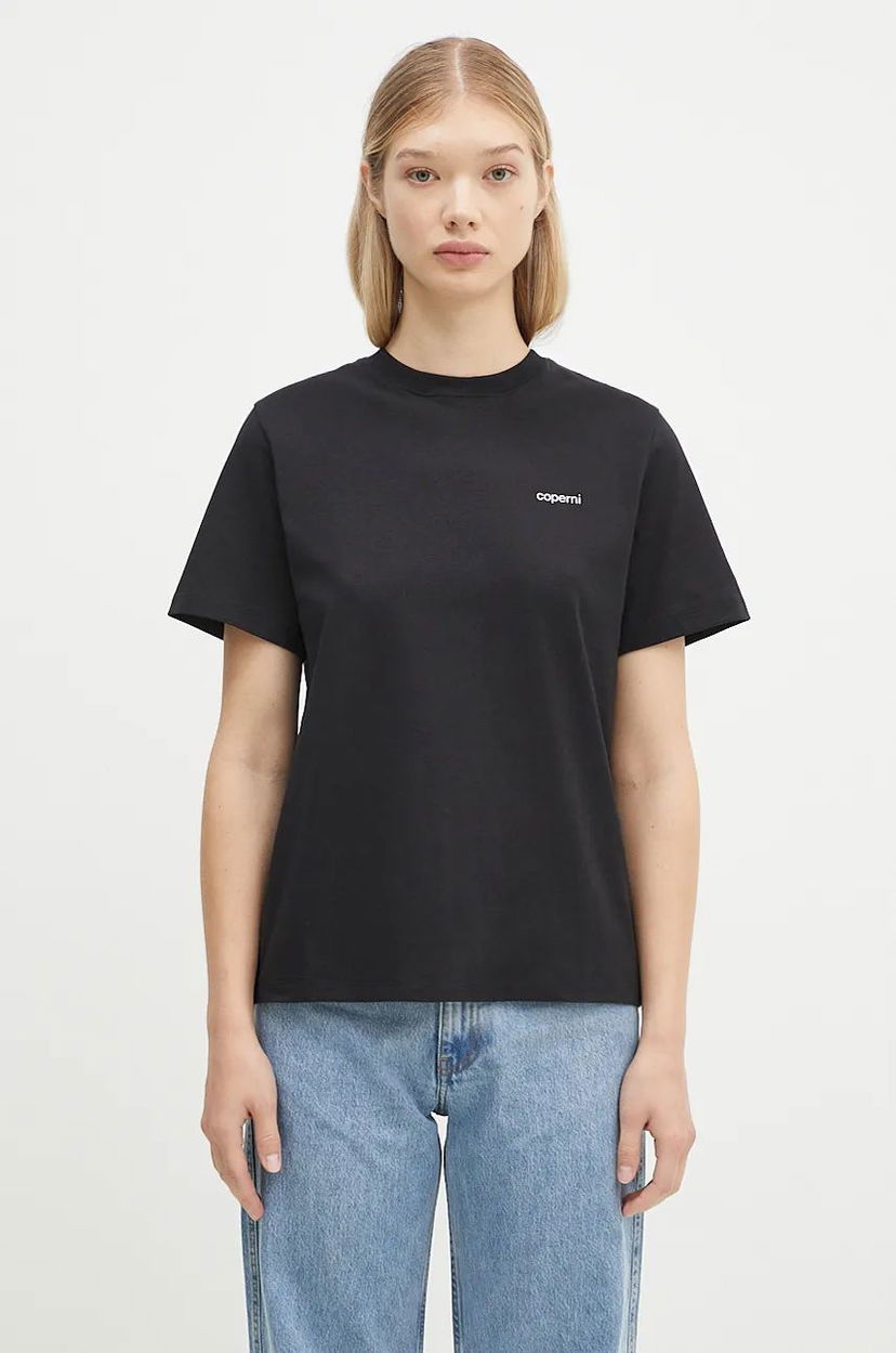 Majica kratkih rukava Coperni Boxy Logo T-Shirt Crna | COPJS03504