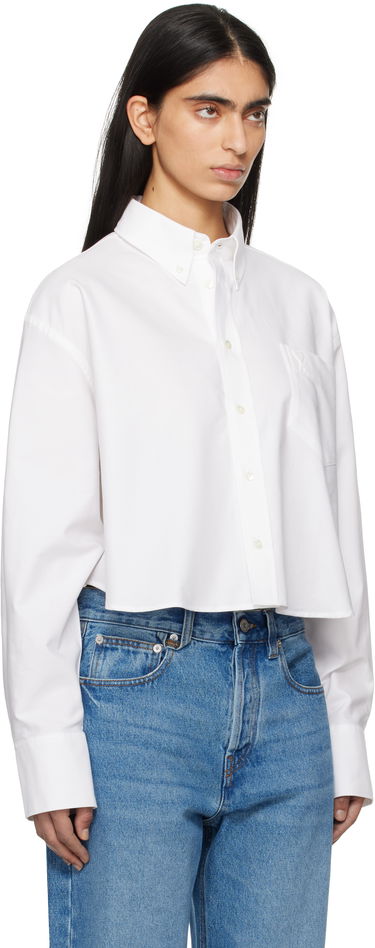 Košulja AMI AMI Paris Cropped Oversized Shirt Bijela | USH123.CO0031, 4