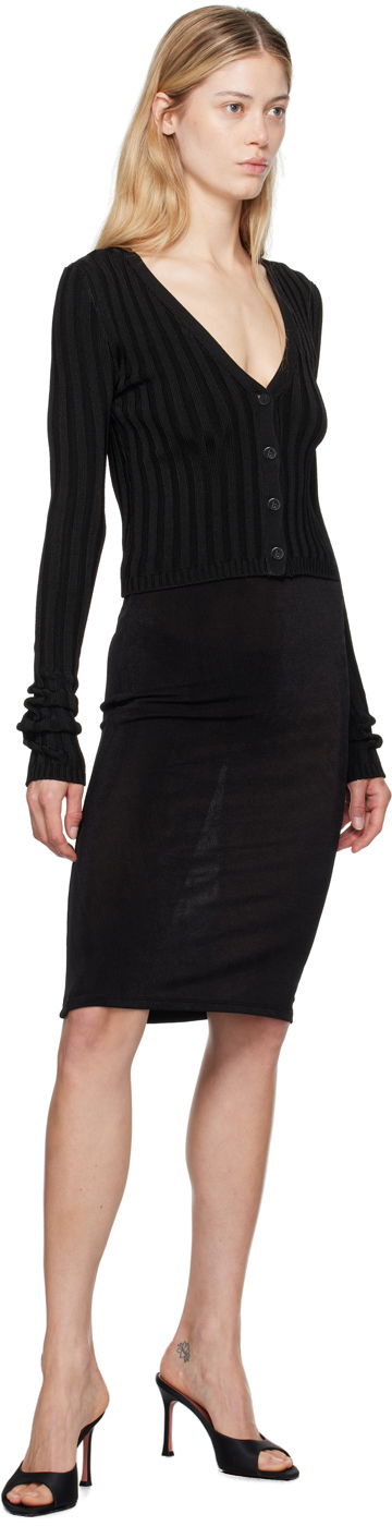 Džemper GUIZIO Guizio Slinky Rib Knit Cardigan Crna | P24108S023, 3