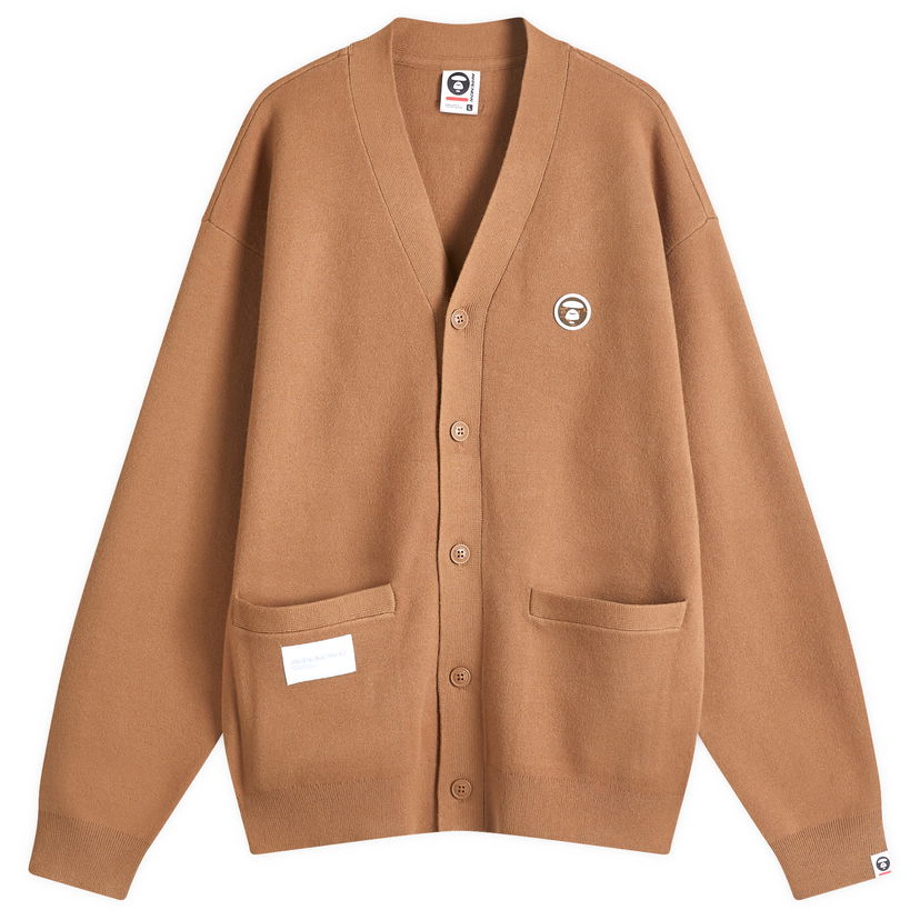 Džemper AAPE by A Bathing Ape AAPE Now Camo Badge Knit Cardigan Smeđa | AAPKNMB335XXNBWL