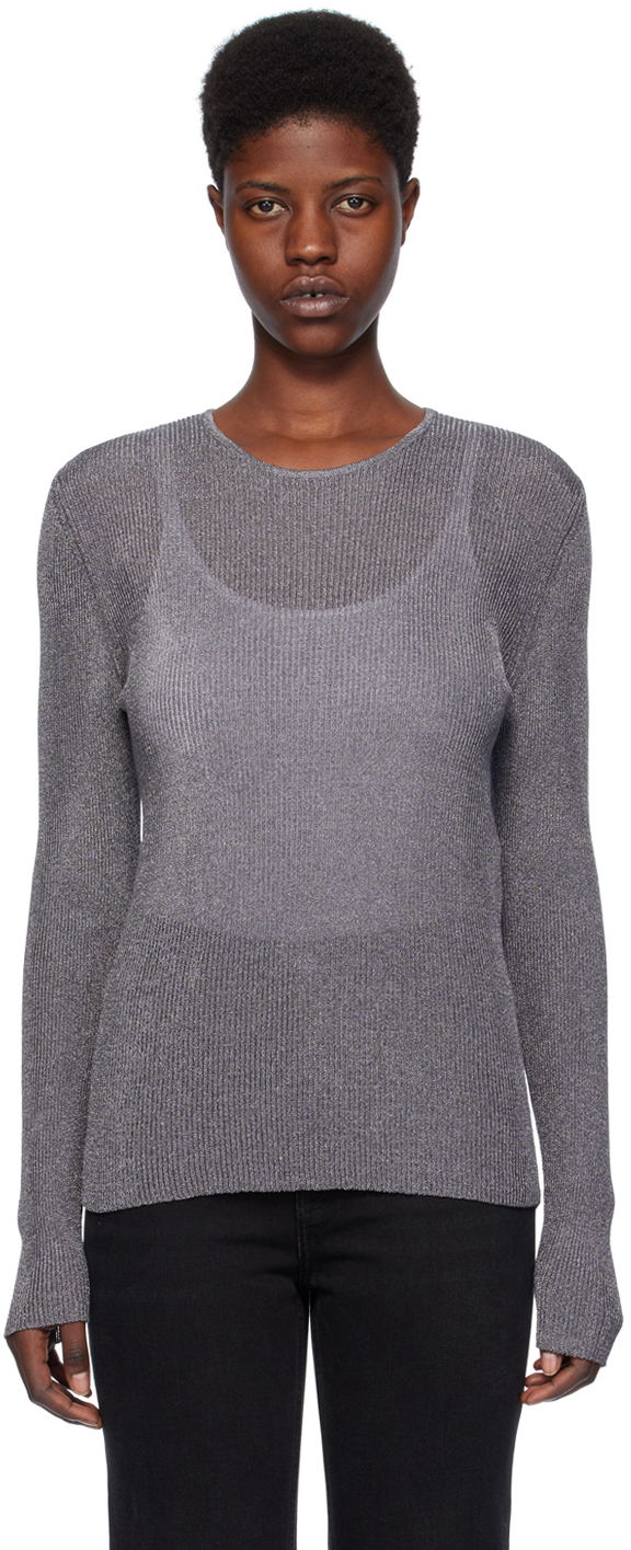 Džemper TOTEME Crewneck Metallic Sweater Siva | 241-WRT1061-YA0027