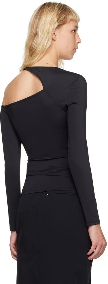 Majica kratkih rukava HELIOT EMIL One Shoulder Long Sleeve T-Shirt Crna | HE_W_13_026_P04_BLK01, 2