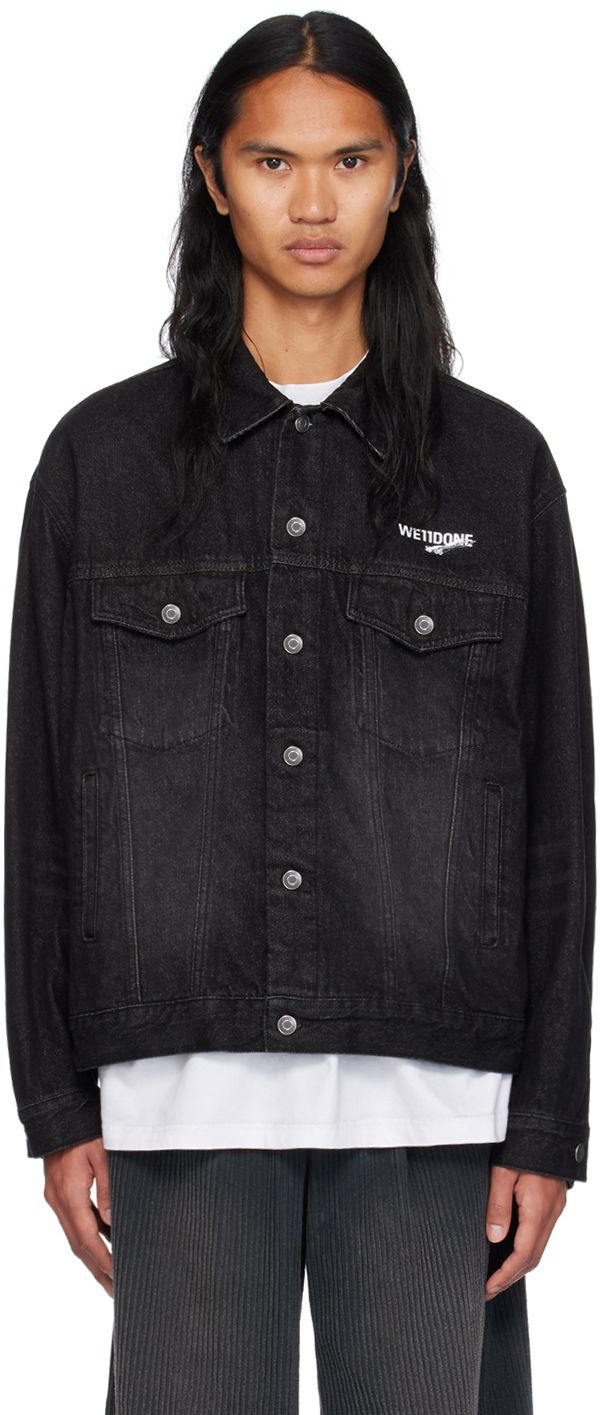 Jakna We11done We11done 1506 Trucker Denim Jacket Crna | WD-DJ1-23-913-U-BK