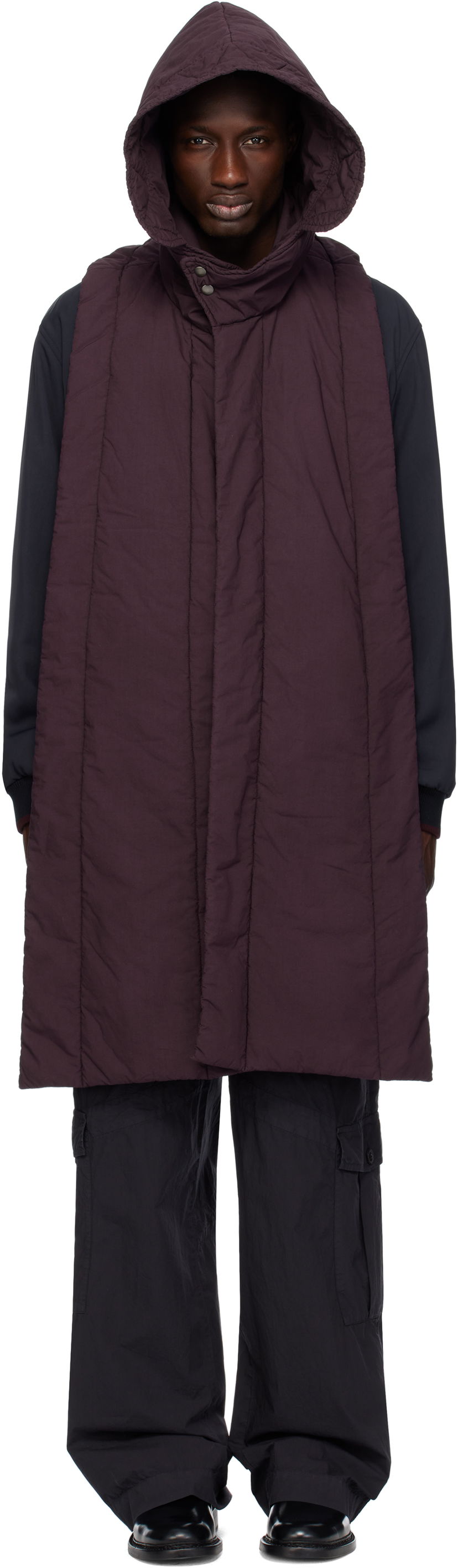 Prsluk Dries Van Noten Dries Van Noten Hooded Cotton Vest Ljubičasta | 251-020601-1148