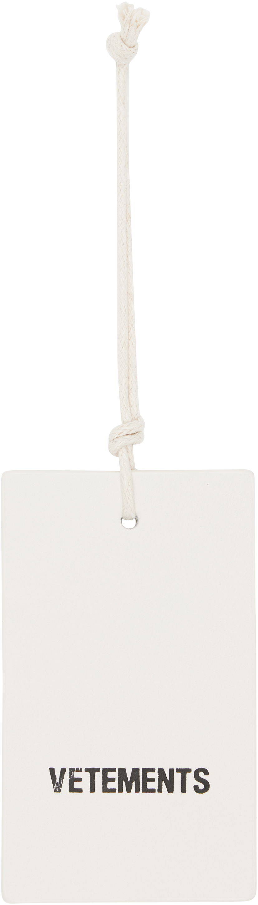 Privjesci za ključeve VETEMENTS Vetements Logo Hangtag Keychain Bijela | UH76HT100L