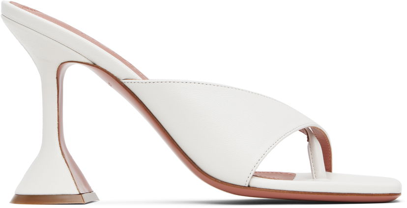 Njega cipela Amina Muaddi Amina Muaddi Shiona Slipper Heeled Sandals Bijela | SHIONA SLIPPER