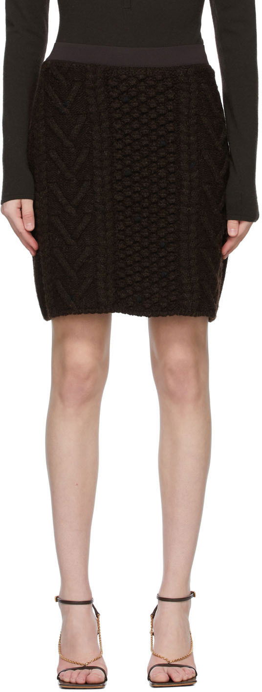 Suknja Bottega Veneta Knit Wool Mini Skirt Crna | 651747 V0IL0