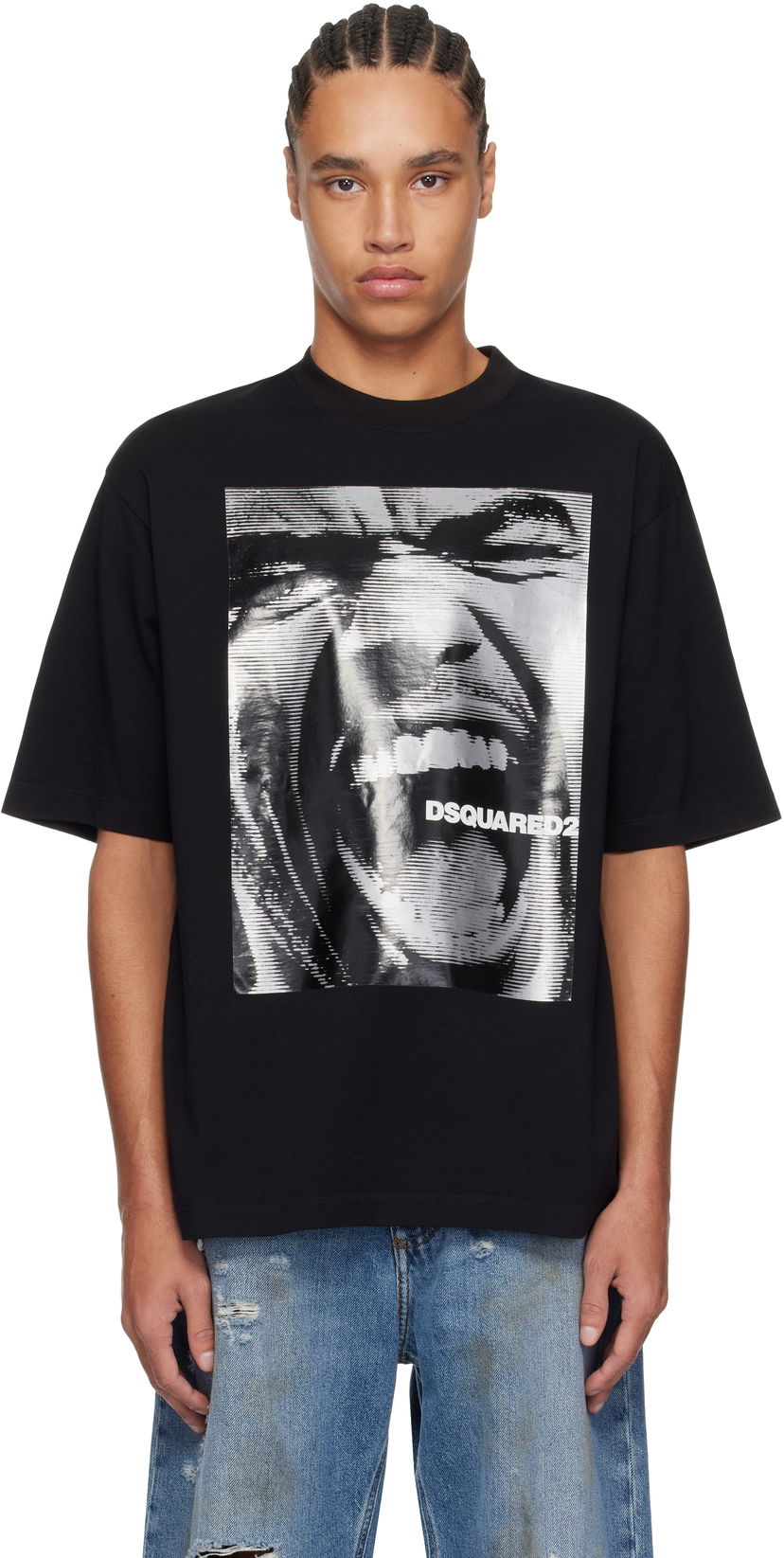 Majica kratkih rukava DSQUARED2 Dsquared2 Loose Fit Graphic T-Shirt Crna | S71GD1540-D20020-900