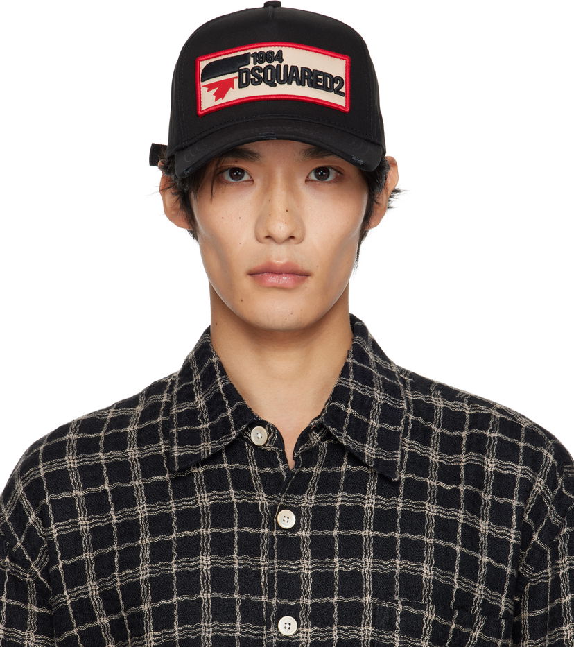Kapa DSQUARED2 Dsquared2 Logo Patch Baseball Cap Crna | BCM0563_05C00001_2124