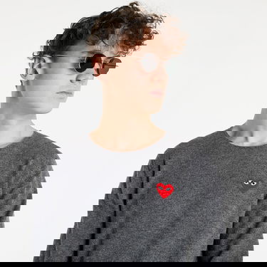 Džemper Comme des Garçons PLAY Red Heart Crewneck Jumper Siva | AZN068 Mid Grey, 0