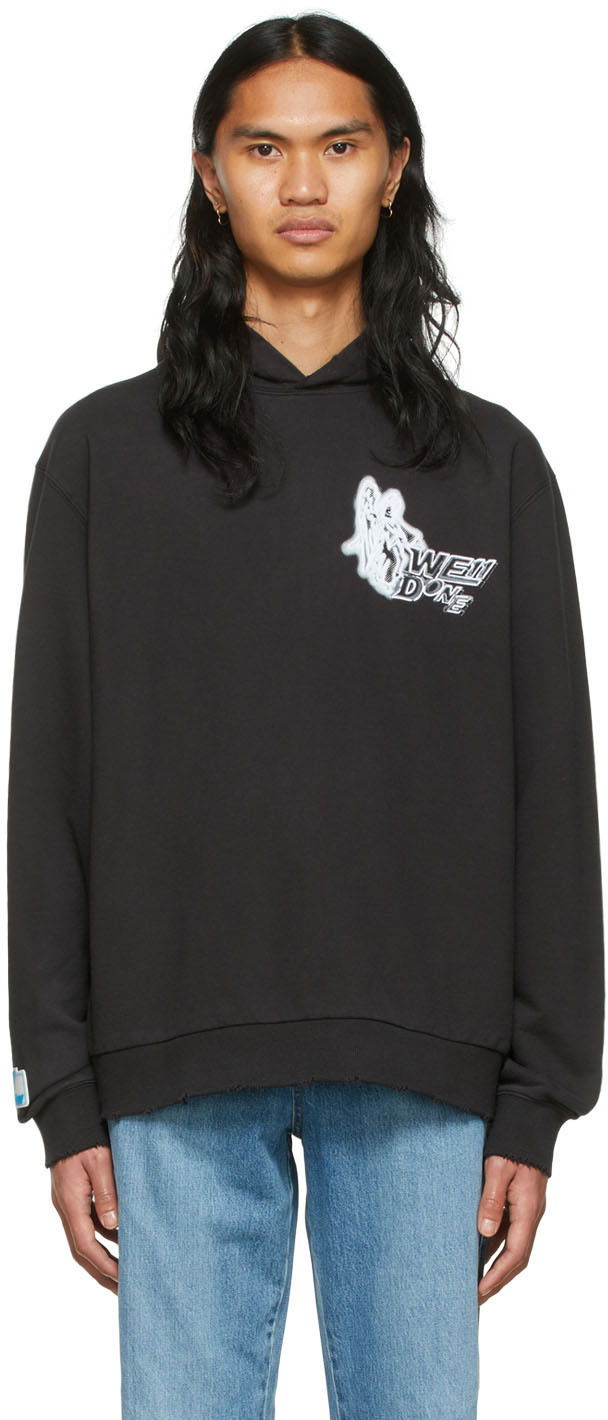 Dukserice We11done We11done Cotton Graphic Hoodie Crna | WD-TH1-22-549-U-BK, 0