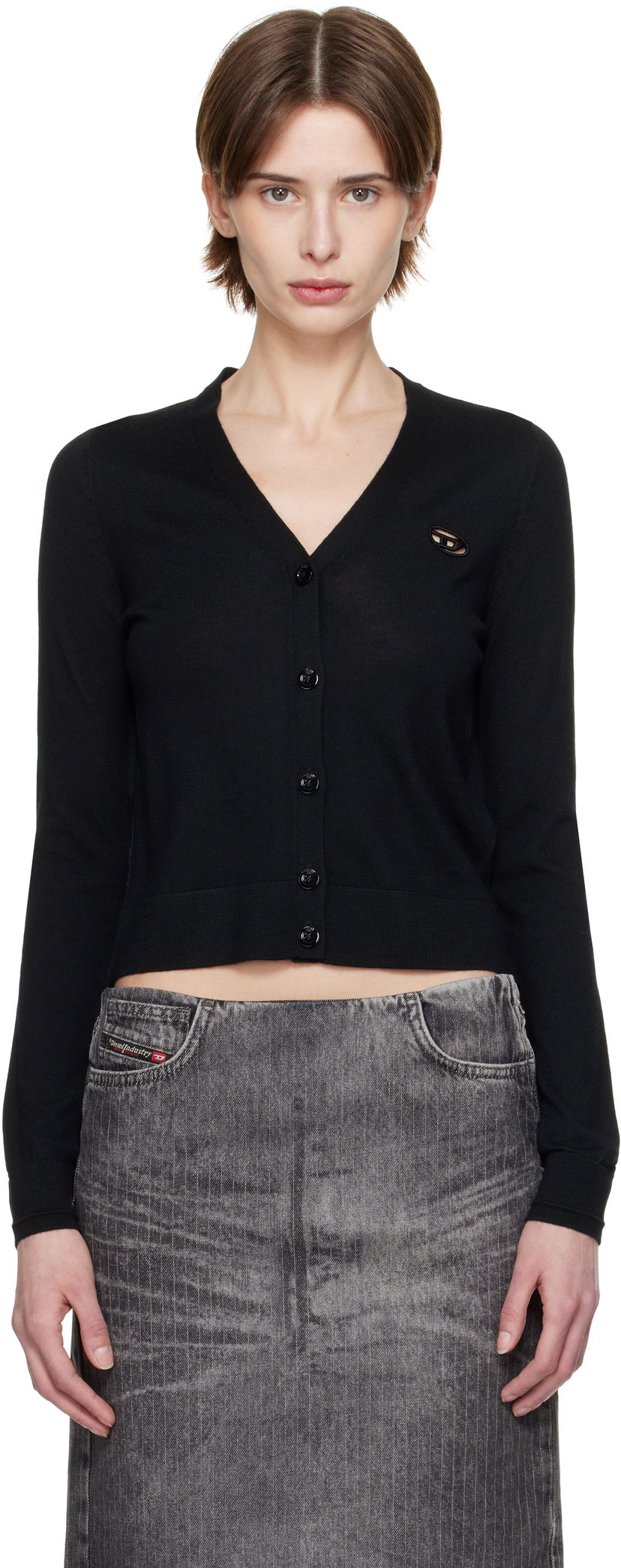 Džemper Diesel M-Alima Cropped Cardigan Crna | A17499 0DCCH