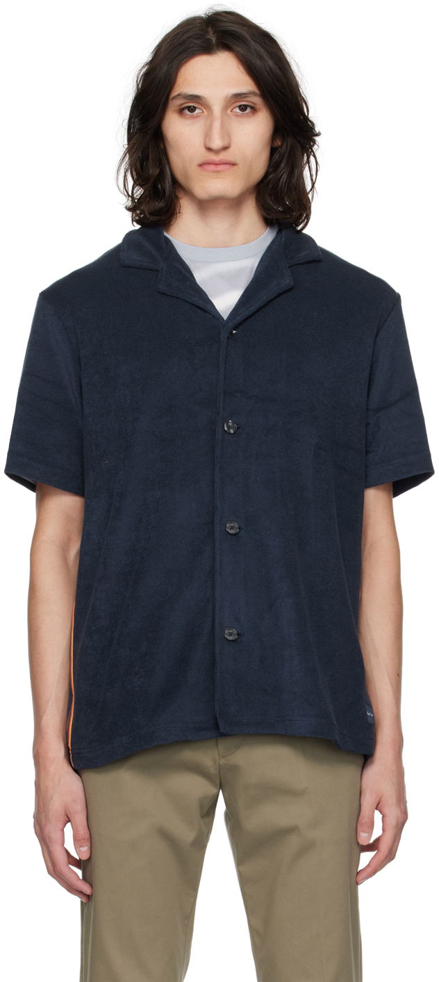 Košulja Paul Smith Paul Smith Artist Stripe Resort Shirt Tamnoplava | M1A-594-MU477-48