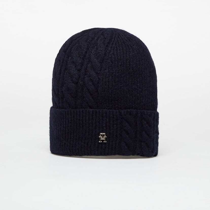 Kapica Tommy Hilfiger Tommy Hilfiger Elevated Chic Fluffy Beanie Tamnoplava | AW0AW17784 DW6