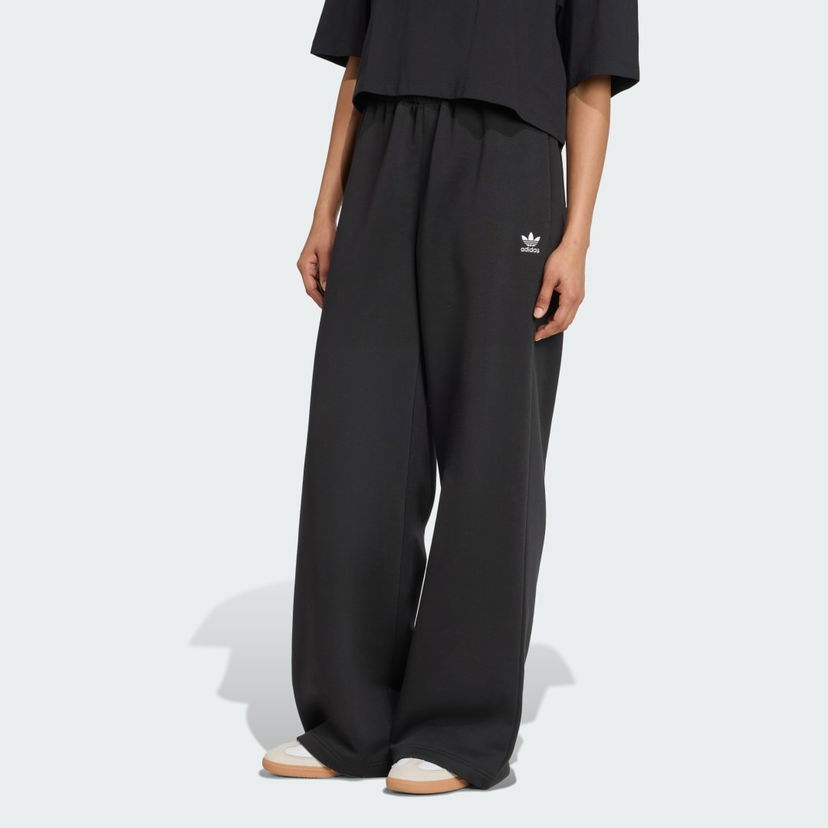Hlače adidas Performance Essentials Wide Leg Fleece Pants Crna | JX5251
