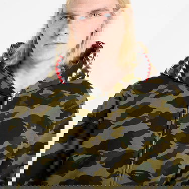 Dukserice BAPE 1St Camo Shark Full Zip Hoodie Zelena | 001ZPL801007MGRN, 6