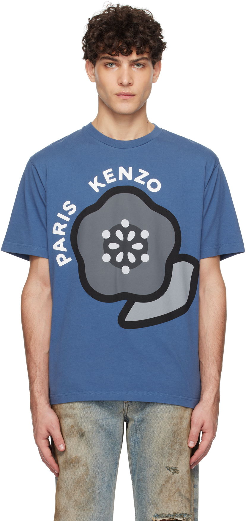 Majica kratkih rukava KENZO Pop Flower Graphic T-Shirt Plava | FF55TS5304SG