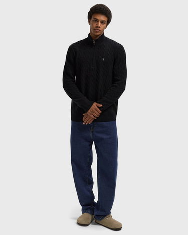 Džemper Polo by Ralph Lauren Cable Knit Quarter-Zip Mock Neck Sweater Crna | 710876766005, 1