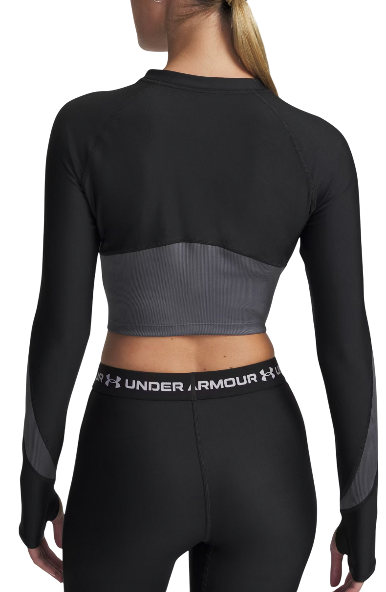 Crop top Under Armour Long Sleeve Crop Top HG Rib 1/4 Zip Crna | 6003981-004, 1