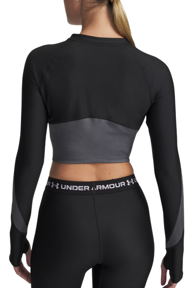 Crop top Under Armour Long Sleeve Crop Top HG Rib 1/4 Zip Crna | 6003981-004, 1