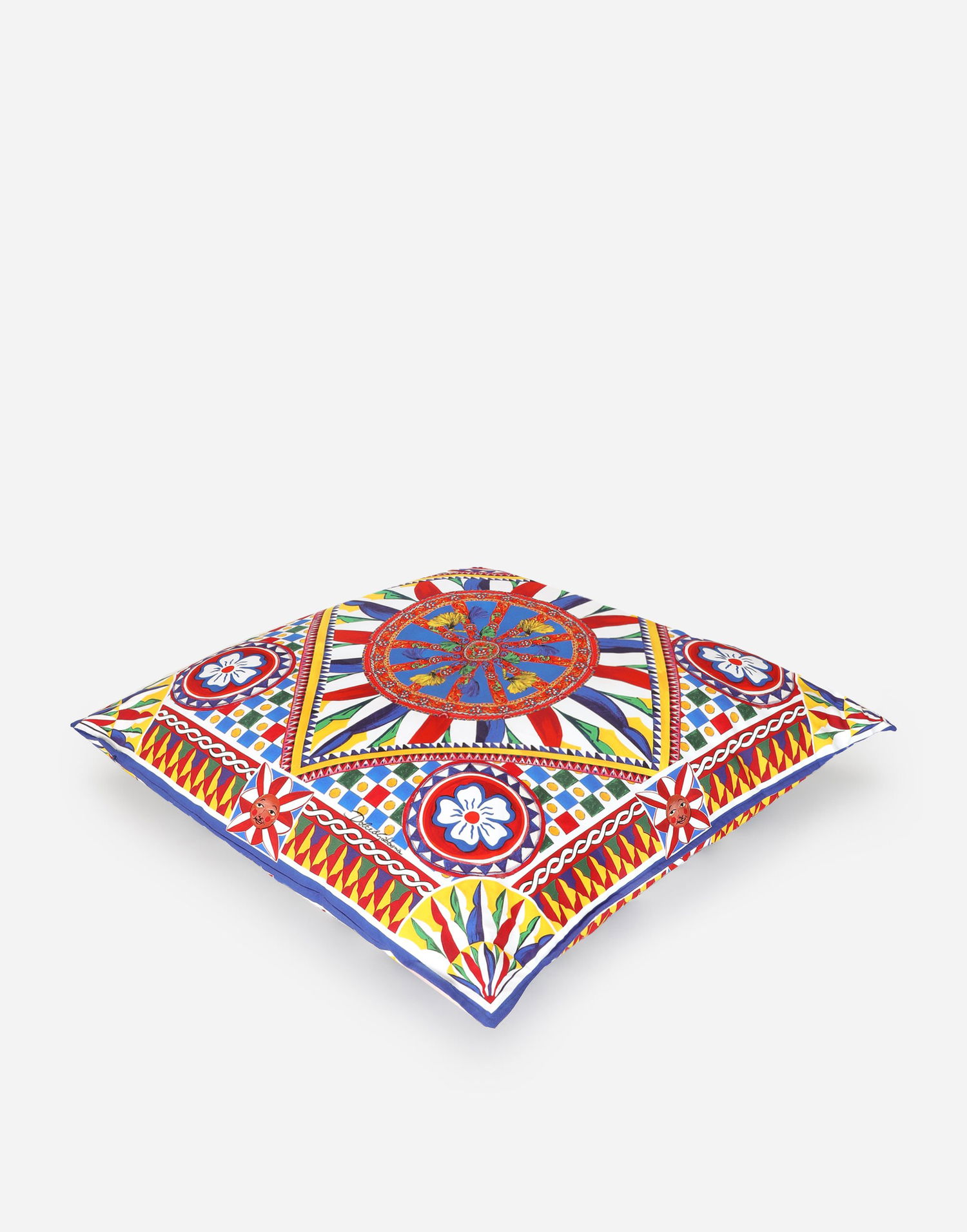 Home decor Dolce & Gabbana Intricate Geometric Wheel Print Canvas Cushion Large Onesize Višebojno | TCE003TCA97UC068, 1